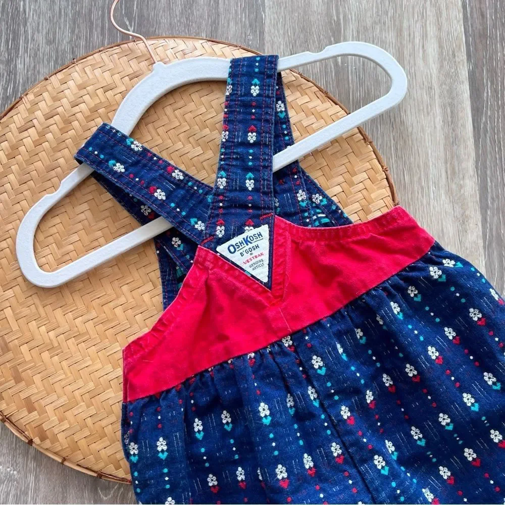 Vintage 1990’s oshkosh‎ bgosh vestbak flower print overalls